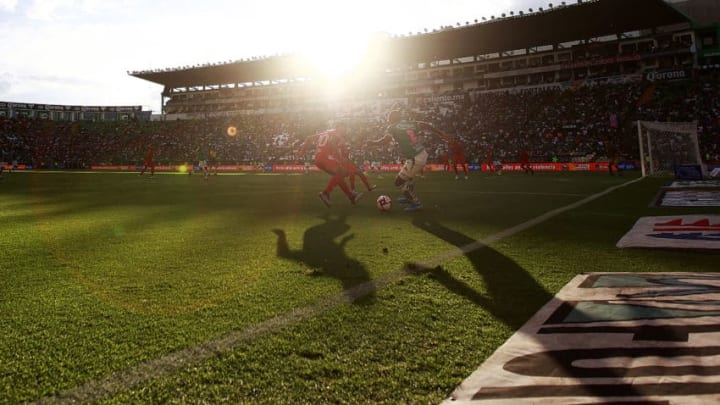 LEON, MEXICO - OCTOBER 05: Detail of shadows during the 13th round match between Leon and Veracruz as part of the Torneo Apertura 2019 Liga MX at Leon Stadium on October 5, 2019 in Leon, Mexico. (Photo by Cesar Gomez/Jam Media/Getty Images)