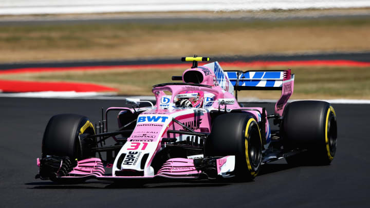 NORTHAMPTON, ENGLAND – JULY 07: Esteban Ocon of France driving the (31) Sahara Force India F1 Team VJM11 Mercedes (Photo by Charles Coates/Getty Images)