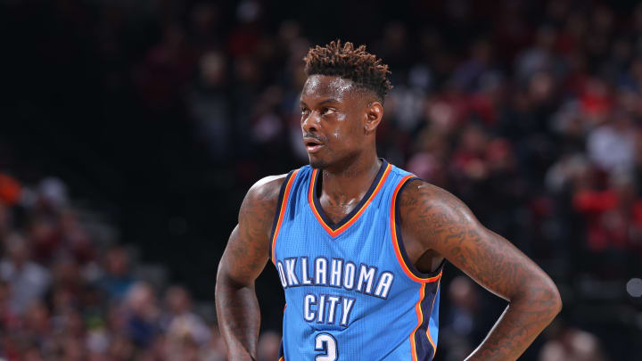 PORTLAND, OR – DECEMBER 13: Anthony Morrow #2 of the Oklahoma City Thunder looks on during the game against the Portland Trail Blazers on December 13, 2016 at the Moda Center in Portland, Oregon. NOTE TO USER: User expressly acknowledges and agrees that, by downloading and or using this Photograph, user is consenting to the terms and conditions of the Getty Images License Agreement. Mandatory Copyright Notice: Copyright 2016 NBAE (Photo by Sam Forencich/NBAE via Getty Images)
