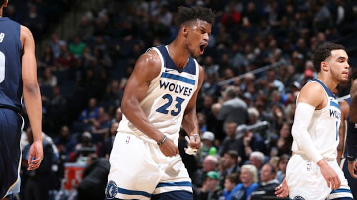 MINNEAPOLIS, MN - APRIL 9: Jimmy Butler. Copyright 2018 NBAE (Photo by David Sherman/NBAE via Getty Images)