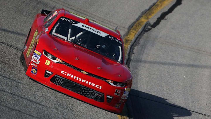 HAMPTON, GA - FEBRUARY 23: Garrett Smithley, driver of the #15 teamjdmotorsports.com Chevrolet (Photo by Brian Lawdermilk/Getty Images)