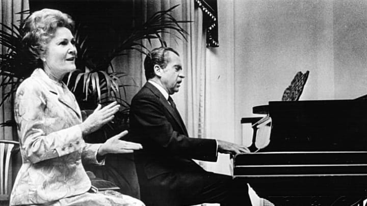 Richard Nixon playing the piano.
