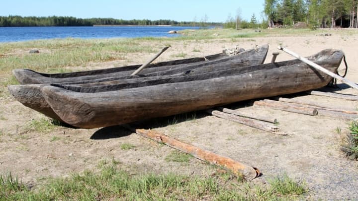 Dugout boats at Kierikki Stone Age Centre