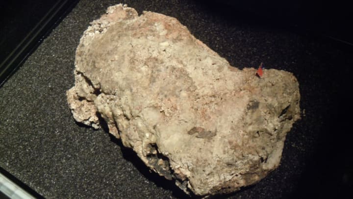 A chunk of the Whitechapel fatberg on display at the Museum of London.