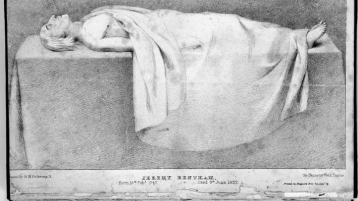 "The Mortal Remains" of Jeremy Bentham laid out for dissection, by H. H. Pickersgill