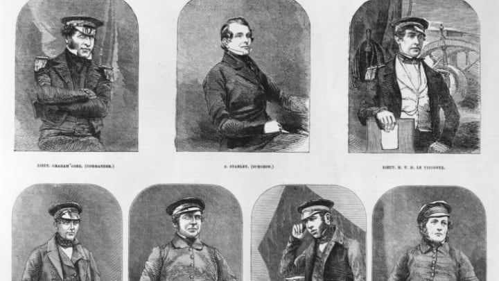 Portraits of the officers on the 1845 expedition, based on Daguerrotypes taken prior to the voyage.