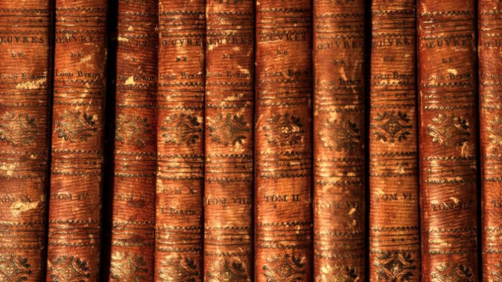 A row of books by Lord Byron