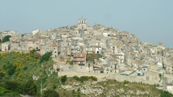 A view of Mussomeli, a town in Sicily