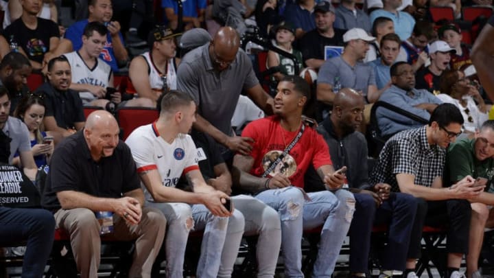 LAS VEGAS, NV - JULY 6: Marquese Chriss #0 of the Phoenix Suns enjoys the game between the the Milwaukee Bucks and the Detroit Pistons during the 2018 Las Vegas Summer League on July 6, 2018 at the Cox Pavilion in Las Vegas, Nevada. NOTE TO USER: User expressly acknowledges and agrees that, by downloading and/or using this photograph, user is consenting to the terms and conditions of the Getty Images License Agreement. Mandatory Copyright Notice: Copyright 2018 NBAE (Photo by David Dow/NBAE via Getty Images)