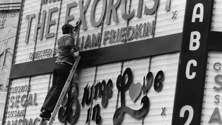 London's ABC Cinema advertises the opening of The Exorcist in 1974.
