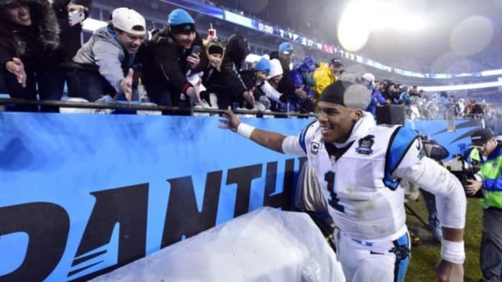 Cam Newton gives different handshakes to ESPN Crew