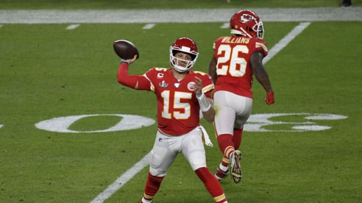 MIAMI, FLORIDA – FEBRUARY 02: Patrick Mahomes #15 of the Kansas City Chiefs (Photo by Focus on Sport/Getty Images)
