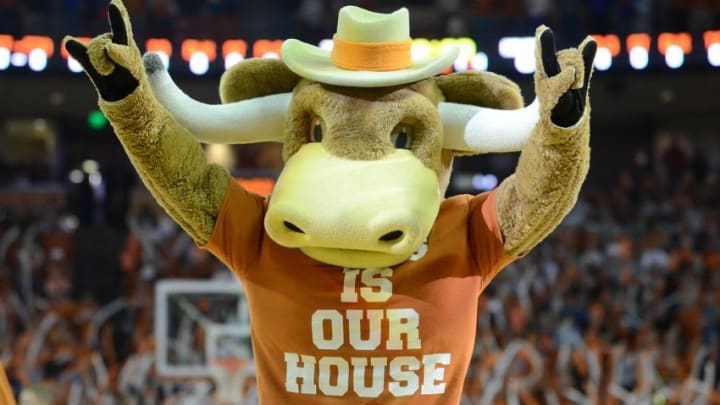 Jan 24, 2015; Austin, TX, USA; The Texas Longhorns mascot "Hook