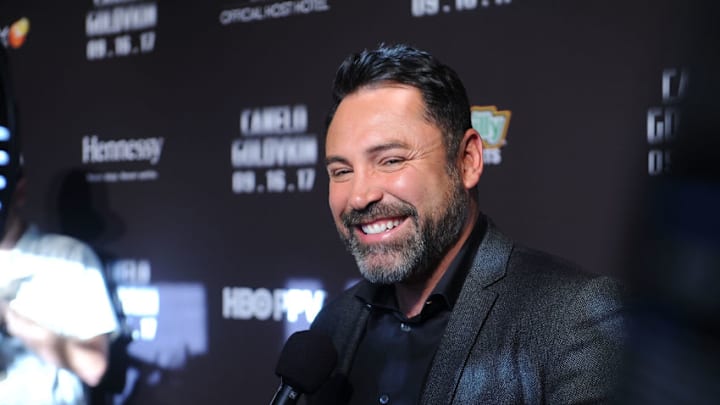 NEW YORK, NY - JUNE 20: Chairman and CEO of Golden Boy Promotions Oscar De La Hoya attends the Canelo Alvarez and Gennady Golovkin Press Tour at The Theater at Madison Square Garden on June 20, 2017 in New York City. (Photo by Brad Barket/Getty Images)