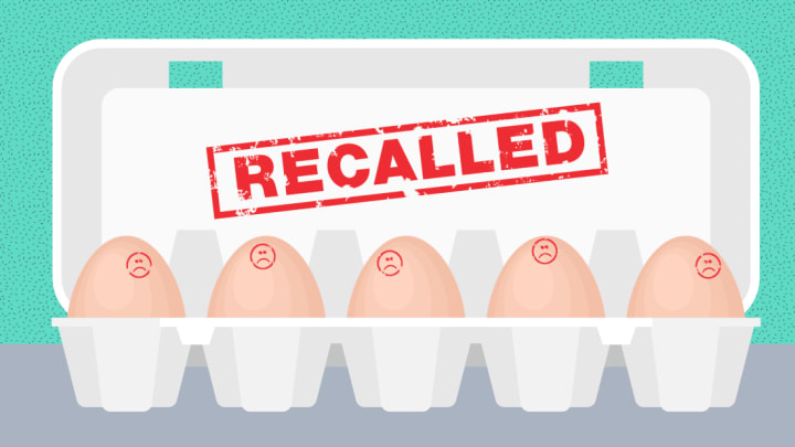 Illustration composite by Mental Floss. Egg carton: iStock