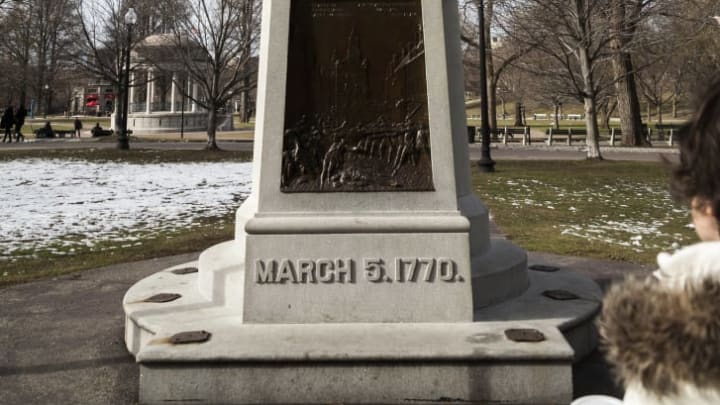 The Boston Massacre monument commemorates Crispus Attucks and four other victims.