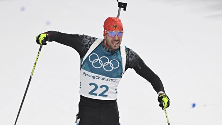 PYEONGCHANG-GUN, SOUTH KOREA - FEBRUARY 11: Arnd Peiffer of Germany wins the gold medal during the Biathlon Men's 10km Sprint at Alpensia Biathlon Centre on February 11, 2018 in Pyeongchang-gun, South Korea. (Photo by Alain Grosclaude/Agence Zoom/Getty Images)