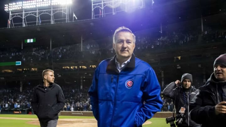 May 21, 2019; Chicago, IL, USA; Chicago Cubs owner Tom Ricketts is seen after a game between the Chicago Cubs and the Philadelphia Phillies at Wrigley Field. Mandatory Credit: Patrick Gorski-USA TODAY Sports