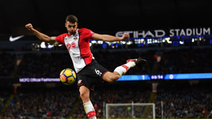 MANCHESTER, ENGLAND - NOVEMBER 29: Wesley Hoedt of Southampton in action during the Premier League match between Manchester City and Southampton at Etihad Stadium on November 29, 2017 in Manchester, England. (Photo by Dan Mullan/Getty Images)