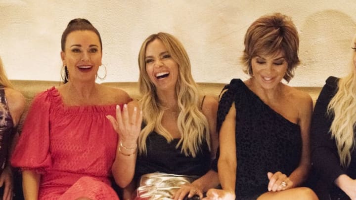 THE REAL HOUSEWIVES OF BEVERLY HILLS -- Episode 906 -- Pictured: (l-r) Kyle Richards, Teddi Mellencamp Arroyave, Lisa Rinna -- (Photo by: Isabella Vosmikova/Bravo)