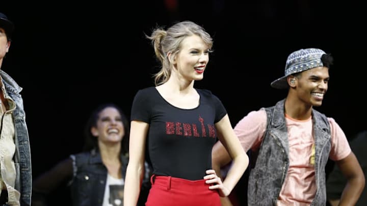 BERLIN, GERMANY - FEBRUARY 07: Seven-time Grammy winner Taylor Swift took the European leg of her blockbuster The RED Tour show to Berlin's, O2 World playing to a capacity crowd of more than 10,700 fans on February 7, 2014 in Berlin, Germany. (Photo by Andreas Rentz/Getty Images for TAS)