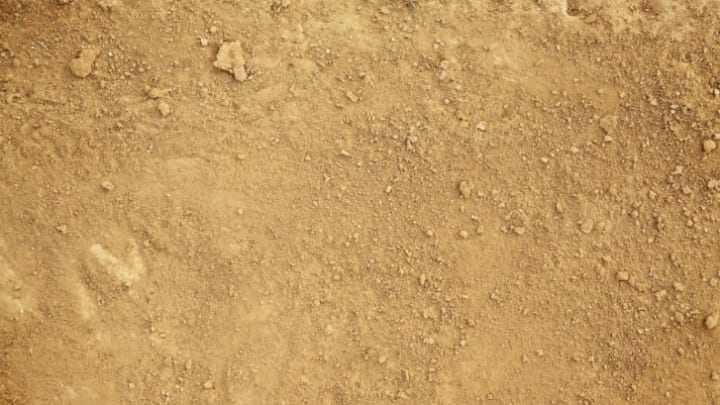 A dusty surface is pictured