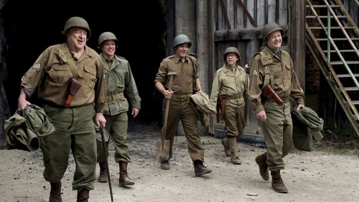 John Goodman, Matt Damon, George Clooney, Bob Balaban, and Bill Murray in 'The Monuments Men' (2014)