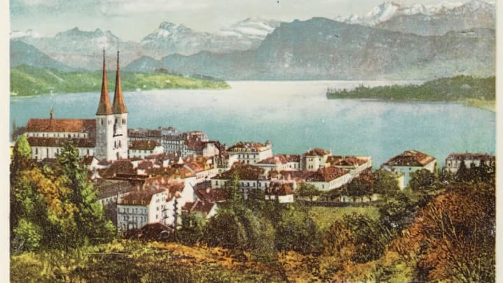 A postcard of Lucerne circa 1870