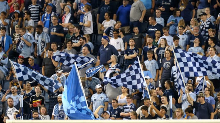 KANSAS CITY, KS - SEPTEMBER 20: Sporting KC fans before the Lamar Hunt US Open Cup final between the New York Red Bulls and Sporting Kansas City on September 20, 2017 at Children's Mercy Park in Kansas City, KS. Sporting Kansas City won 2-1. (Photo by Scott Winters/Icon Sportswire via Getty Images)