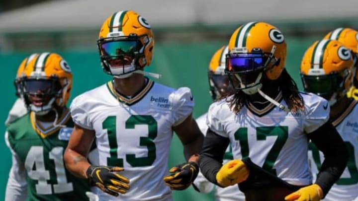 Green Bay Packers Allen Lazard (13) and wide receiver Davante Adams (17) participate in minicamp practice Thursday, June 10, 2021, in Green Bay, Wis.Cent02 7g63sn5l8ap4eov171c Original