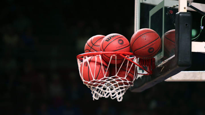 ADELAIDE, AUSTRALIA - DECEMBER 03: Basketballs are seen stuck in the net before the round nine NBL match between the Adelaide 36ers and the Perth Wildcats at Adelaide Arena on December 3, 2016 in Adelaide, Australia. (Photo by Morne de Klerk/Getty Images) ADELAIDE, AUSTRALIA - DECEMBER 03: Basketballs are seen stuck in the net before the round nine NBL match between the Adelaide 36ers and the Perth Wildcats at Adelaide Arena on December 3, 2016 in Adelaide, Australia. (Photo by Morne de Klerk/Getty Images)