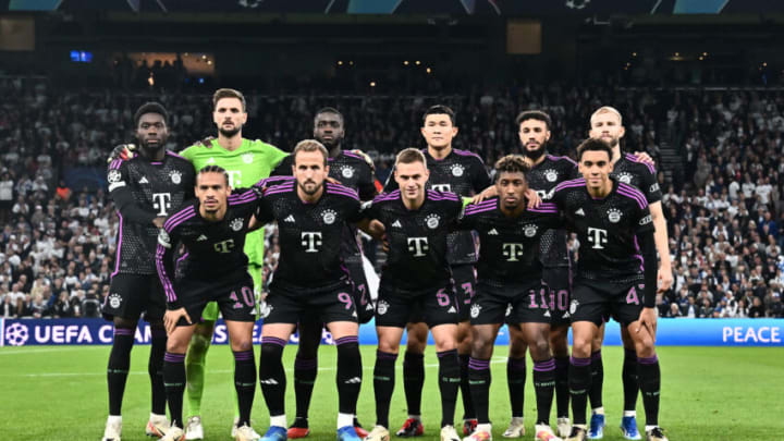 Bayern Munich players posing for team photograph before the game against FC Copenhagen on matchday 2 of the Champions League. (Photo by Sebastian Frej/MB Media/Getty Images)