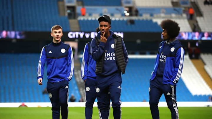 MANCHESTER, ENGLAND - DECEMBER 21: Demarai Gray of Leicester during the Premier League match between Manchester City and Leicester City at Etihad Stadium on December 21, 2019 in Manchester, United Kingdom. (Photo by Clive Brunskill/Getty Images)