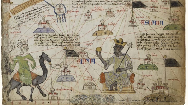 Reproduction of the Catalan Atlas featuring Mansa Musa.