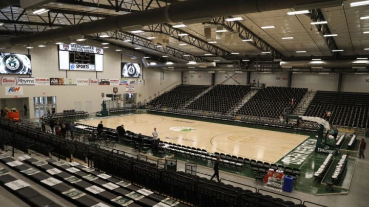 OSHKOSH, WI - DECEMBER 1: General view of the arena before the game between the Iowa Wolves and the Wisconsin Herd on December 1, 2017 at the Menominee Nation Arena in Oshkosh, Wisconsin. NOTE TO USER: User expressly acknowledges and agrees that, by downloading and/or using this photograph, user is consenting to the terms and conditions of the Getty Images License Agreement. Mandatory Copyright Notice: Copyright 2017 NBAE (Photo by Jeffrey Phelps/NBAE via Getty Images)