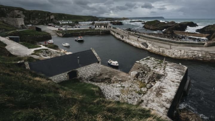 Ballintoy Harbor in Northern Ireland served as a filming location for several Iron Island scenes.
