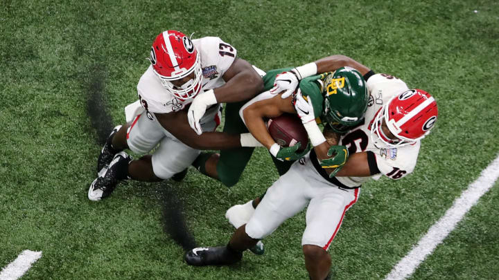 NEW ORLEANS, LOUISIANA – JANUARY 01: Running back John Lovett #7 of the Baylor Bears runs the ball during the first quarter against Georgia Bulldogs during the Allstate Sugar Bowl at Mercedes Benz Superdome on January 01, 2020 in New Orleans, Louisiana. (Photo by Marianna Massey/Getty Images)