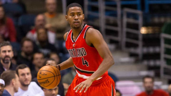 Dec 7, 2016; Milwaukee, WI, USA; Portland Trail Blazers forward Maurice Harkless (4) during the game against the Milwaukee Bucks at BMO Harris Bradley Center. Milwaukee won 115-107. Mandatory Credit: Jeff Hanisch-USA TODAY Sports