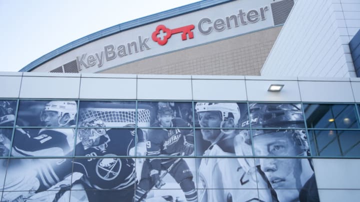 BUFFALO, NY - OCTOBER 5: A general view of the outside of the KeyBank Center before the game between the Buffalo Sabres and the Montreal Canadiens at the KeyBank Center on October 5, 2017 in Buffalo, New York. (Photo by Kevin Hoffman/Getty Images)