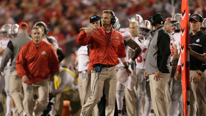 MADISON, WI - OCTOBER 15: Head Coach Urban Meyer of the Ohio State Buckeyes walks the sidelines during there second quarter during the game against the Wisconsin Badgers at Camp Randall Stadium on October 15, 2016 in Madison, Wisconsin. (Photo by Mike McGinnis/Getty Images)