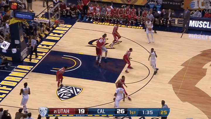 Utah @ California - Poeltl post defense, gets bumped, good job staying straight up and contesting