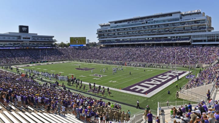 MANHATTAN, KS - SEPTEMBER 18: A general view of Bill Snyder Family Football Stadium during a game between the Kansas State Wildcats and Nevada Wolf Pack on September 18, 2021 in Manhattan, Kansas. (Photo by Peter G. Aiken/Getty Images)