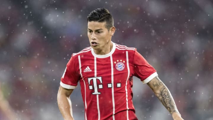 MUNICH, GERMANY - AUGUST 01: James Rodriguez of FC Bayern Muenchen runs during the Audi Cup 2017 match between Bayern Muenchen and Liverpool FC at Allianz Arena on August 1, 2017 in Munich, Germany. (Photo by Boris Streubel/Getty Images)