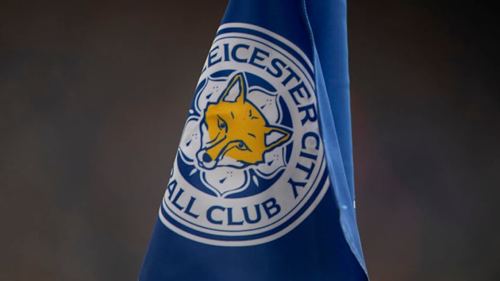 LEICESTER, ENGLAND - FEBRUARY 01: of Leicester City corner flag during the Premier League match between Leicester City and Chelsea FC at The King Power Stadium on February 01, 2020 in Leicester, United Kingdom. (Photo by Visionhaus)