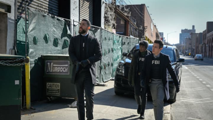 "Protective Details" - After an ICE agent is fatally shot at an ICE vs. DEA hockey game, the team attempts to find the shooter who they believe may also be targeting Congressman Curtis Grange (Brett Cullen), who was at the same game, on the CBS Original series FBI, Tuesday, March 29 (8:00-9:00 PM, ET/PT) on the CBS Television Network, and available to stream live and on demand on Paramount+*.Pictured (L-R) Zeeko Zaki as Special Agent Omar Adom 'OA' Zidan, Katherine Renee Turner as Special Agent Tiffany Wallace and John Boyd as Special Agent Stuart ScolaPhoto: David M. Russell/CBS ©2022 CBS Broadcasting, Inc. All Rights Reserved