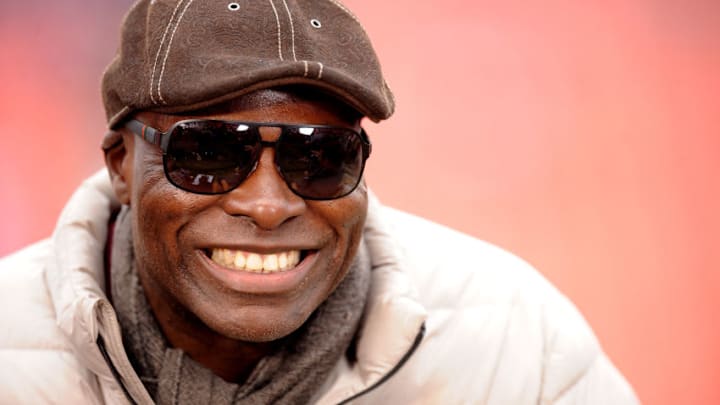 LANDOVER, MD - NOVEMBER 16: Former Washington Redskins player and hall of famer Bruce Smith looks on before a game between the Washington Redskins and Tampa Bay Buccaneers at FedExField on November 16, 2014 in Landover, Maryland. (Photo by Mitchell Layton/Getty Images)