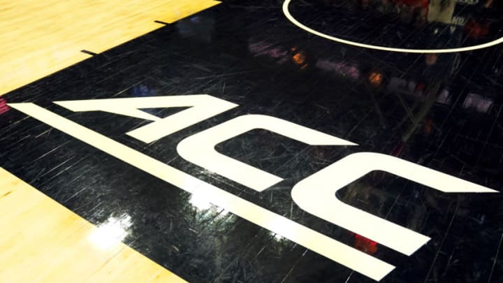 The ACC Logo on the floor (Photo by Mitchell Layton/Getty Images) *** Local Caption ***