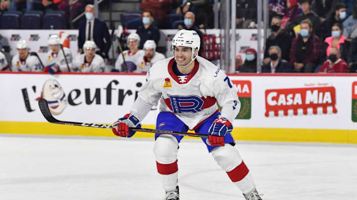 LAVAL, QC - OCTOBER 27: Louie Belpedio. (Photo by Minas Panagiotakis/Getty Images) LAVAL, QC - OCTOBER 27: Louie Belpedio. (Photo by Minas Panagiotakis/Getty Images)