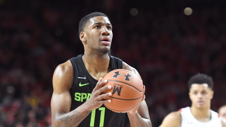 COLLEGE PARK, MD – FEBRUARY 29: Aaron Henry #11 of the Michigan State Spartans takes a foul shot during a college basketball game against the Maryland Terrapins at the Xfinity Center on February 29, 2020 in College Park, Maryland. (Photo by Mitchell Layton/Getty Images)