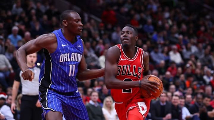 CHICAGO, USA - DECEMBER 20: Jerian Grant (2) of Chicago Bulls in action during an NBA basketball match between Chicago Bulls and Orlando Magic at United Center in Chicago, Illinois, United States on December 20, 2017. (Photo by Bilgin S. Sasmaz/Anadolu Agency/Getty Images)